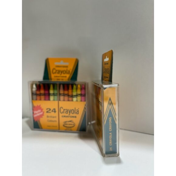 Two Vintage Crayola Crayons 24p in Original Box + Plastic Case - Picture 3 of 3